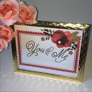 You & Me Gold Picture Frame Home Decor Art 8x10